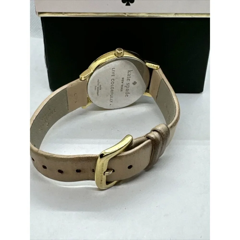 Kate Spade 0484 Women Beige Leather Strap Analog Dial Quartz Wrist Watch JNA135